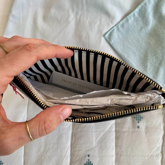 Frances Valentine Black Wristlet (with dustbags, care card, etc.) - Picture 7 of 9